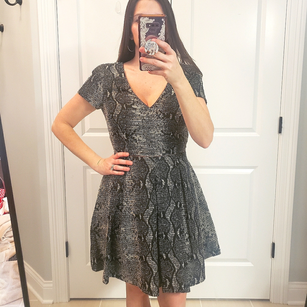 Metallic Snake Print Dress